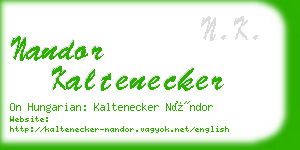 nandor kaltenecker business card